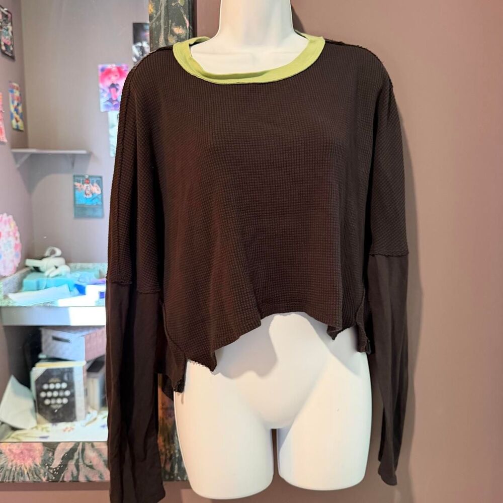 Free-people Women's Brown and Black Shirt